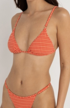 Lola Check Slide Tri Top - Red