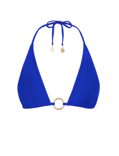 Ring Halter Bikini Top - Blue Lagoon