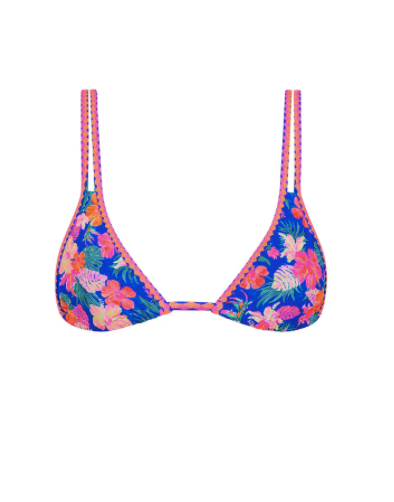 Twin Strap Bralette Bikini Top - Electric Palms
