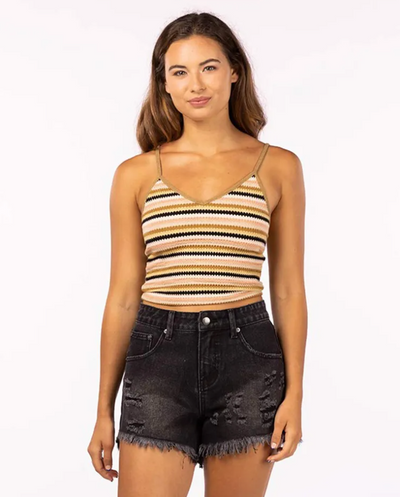 Sundial Stripe Top - Bronzed