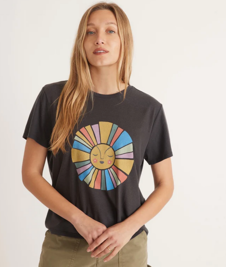 Re-Spun Crop Graphic Tee - Washed Black