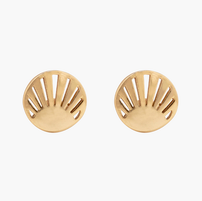 Cutout Sunburst Stud Earrings - Gold