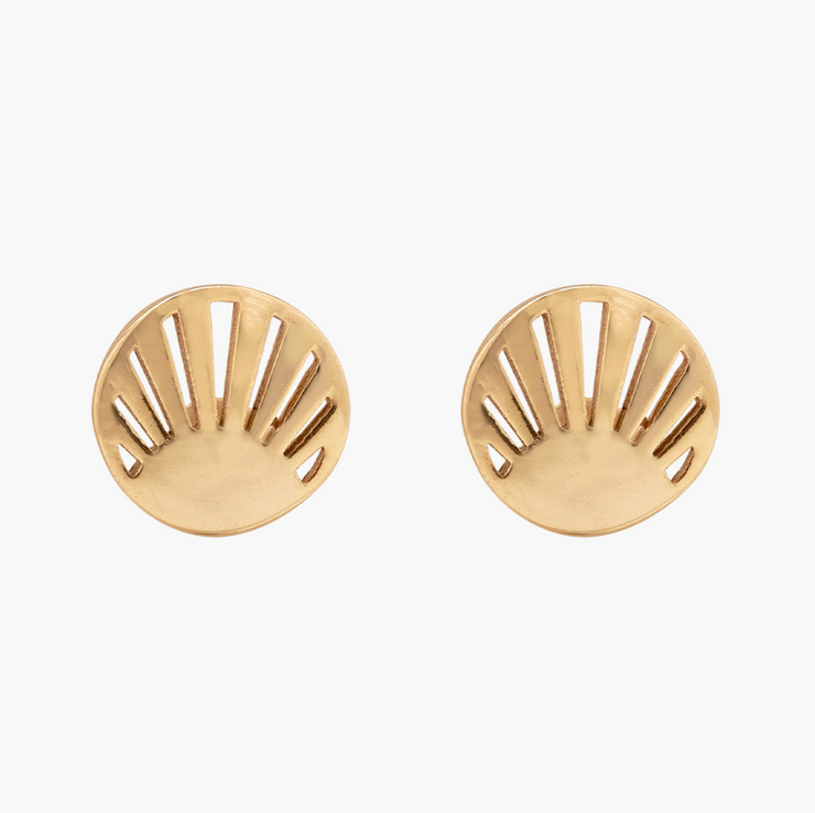 Cutout Sunburst Stud Earrings - Gold