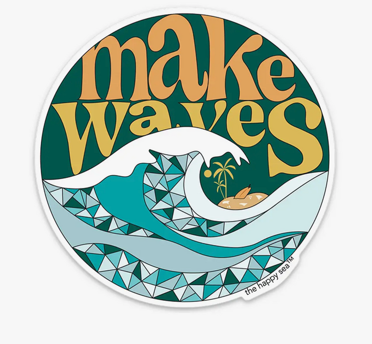 4" Make Waves Sticker