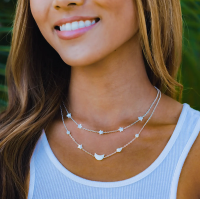Swimming in Starlight Silver Necklace