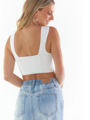 Ansley Crop Top - White