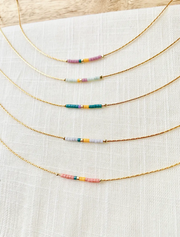 Colorful Minimalist Beaded Necklace