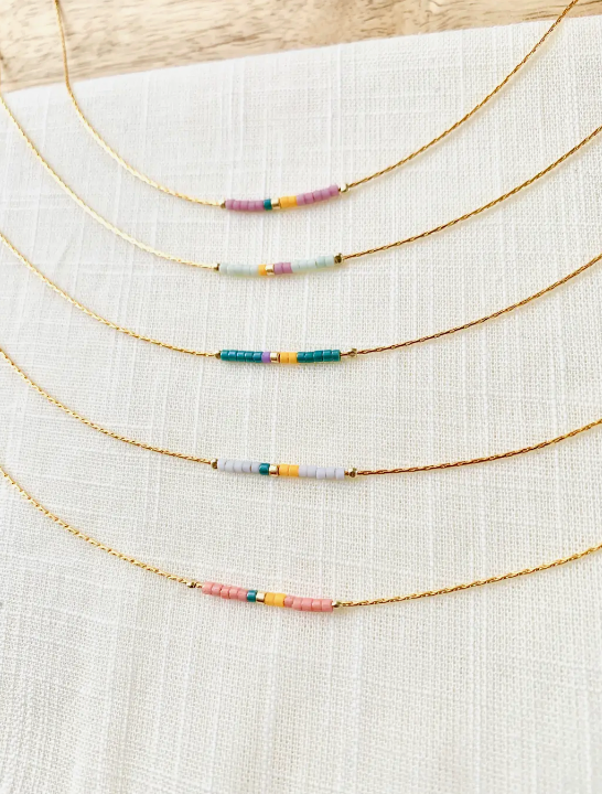 Colorful Minimalist Beaded Necklace