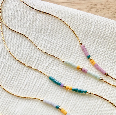 Colorful Minimalist Beaded Necklace
