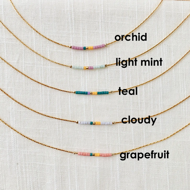 Colorful Minimalist Beaded Necklace