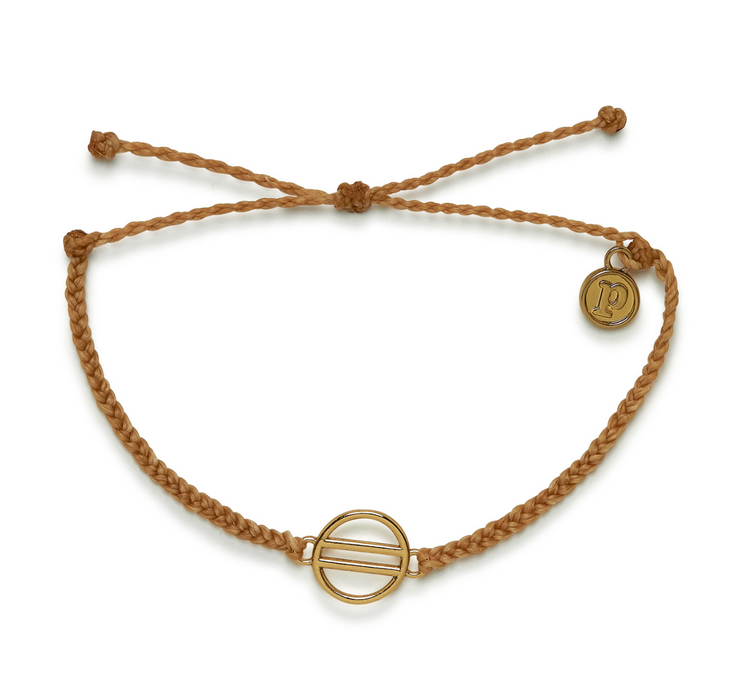 Retro Sun Gold Charm Bracelet - Tan