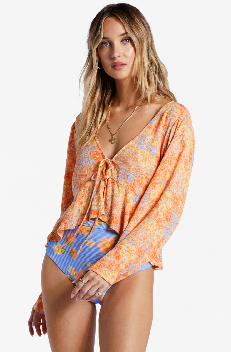 Forever Floral Long Sleeve Shirt - Melon