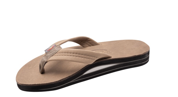 Rainbow sandals men's 2025 double layer premier leather