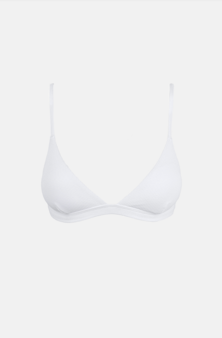 Isla Rib Eco Bralette Top - White