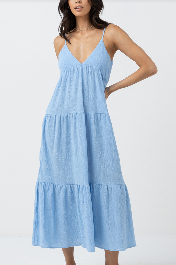 Cleo Tiered Midi Dress - Ocean