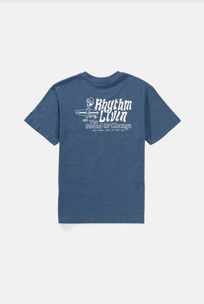 Livin Slub SS T-Shirt - Vintage Blue