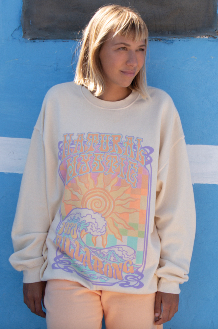 Ride In Oversized Crewneck Sweatshirt - Antique White 1