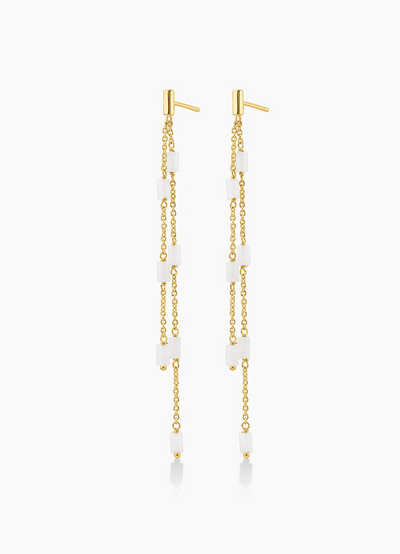 Tatum Bead Earrings - White