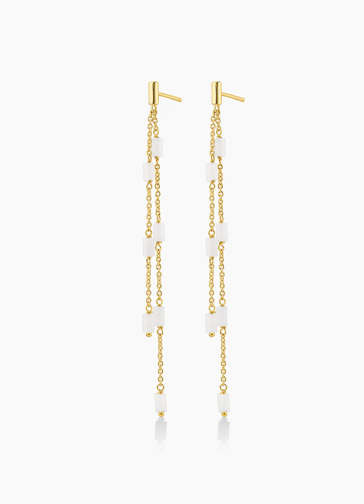 Tatum Bead Earrings - White