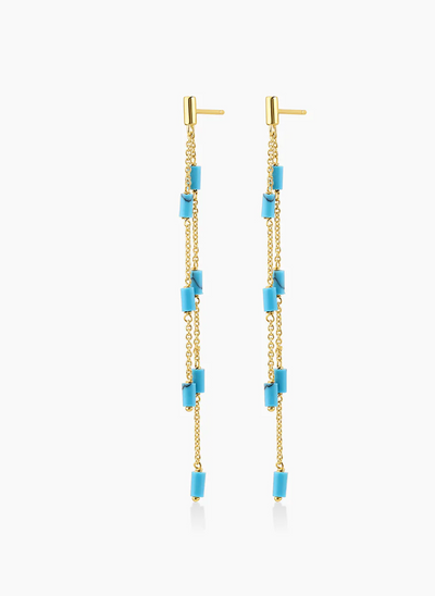 Tatum Bead Earrings - Turquoise