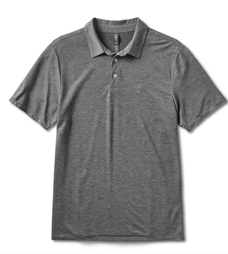 Knit Twill Polo - Heather Grey