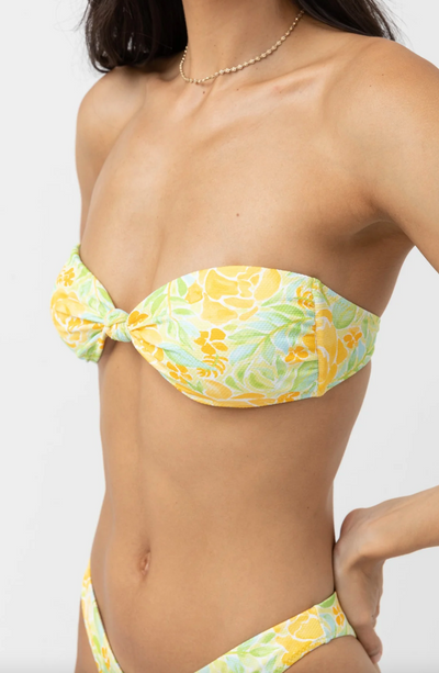 Magnolia Floral Knotted Bandeau Top