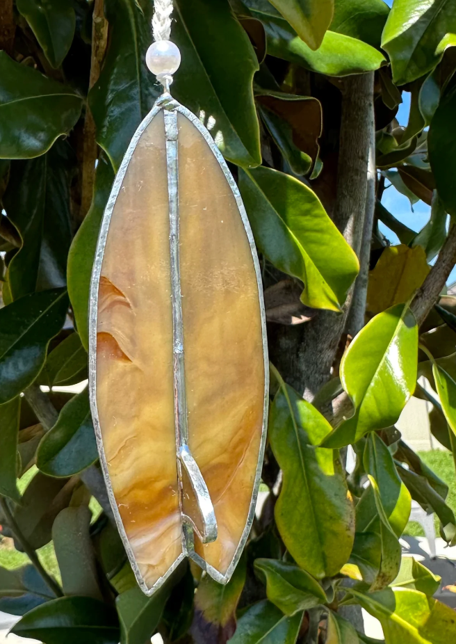Iced Coffee Stained Glass Surfboard