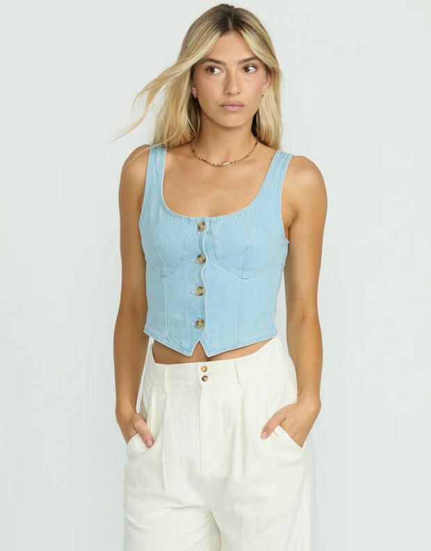 Sunwashed Sleeveless Top - Salt Blue