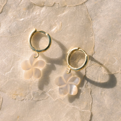 Plumeria Baby Hoops