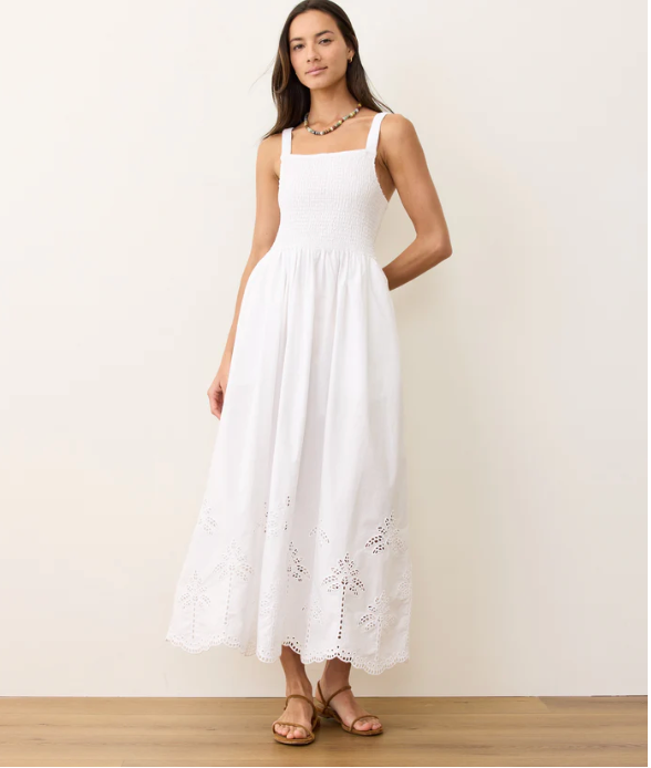 Selene Eyelet Maxi Dress - Bright White
