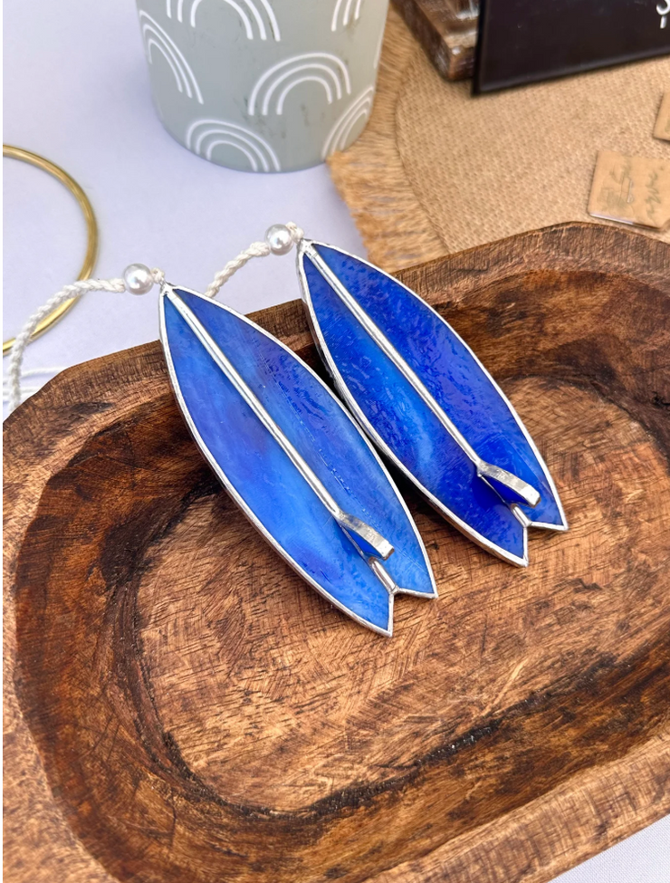 Caribbean Blue Stained Glass Surfboard