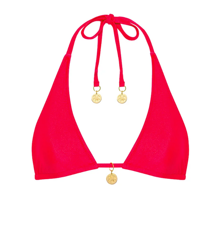 Classic Tie Halter Bikini Top - Cherry Crush