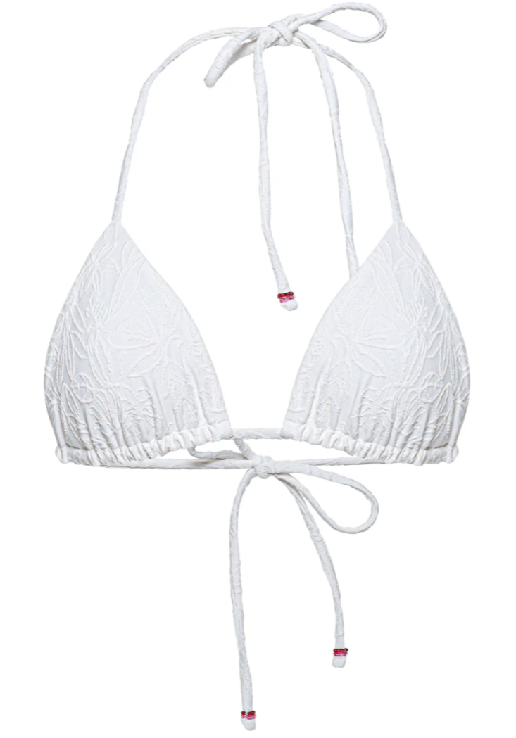 Balmy Sliding Triangle Bikini Top - White Whisper