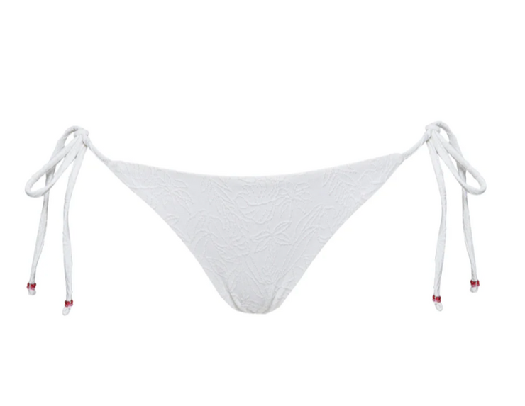 Shining Low Rise Tie Side Bikini Bottom - White Whisper