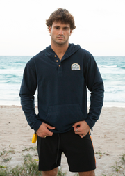 Gypsy Life Bum Rap Palms Henley Hood - Navy