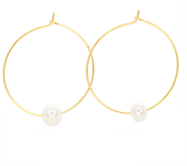 Fresh Water Pearl Hoops