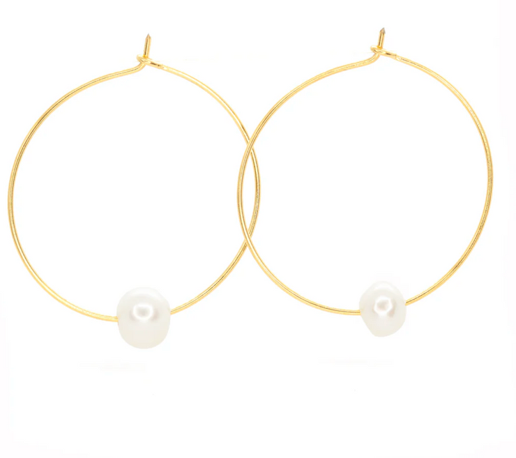 Fresh Water Pearl Hoops