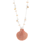 Beach Shell Ocean Scallop Pendant Necklace