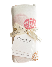 Seashell Print Organic Bamboo Swaddle - Beach Nursery Gift