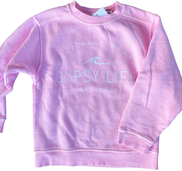 Gypsy Life Huckster Palms Youth Crew Neck - Blush