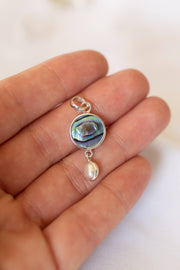 Shell & Pearl Necklace (Handmade): Abalone Shell