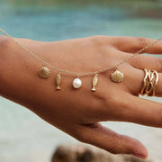 Summer Beach Pearl Charm Necklace
