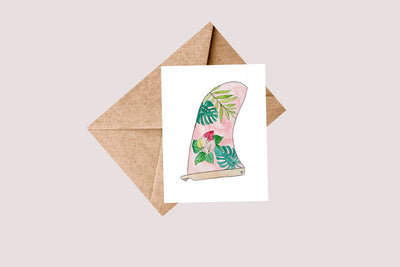 Surfboard Fin Greeting Card