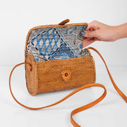 Rattan Bag Purse Wallet Clutch (Brown) - Bali Straw Wicker