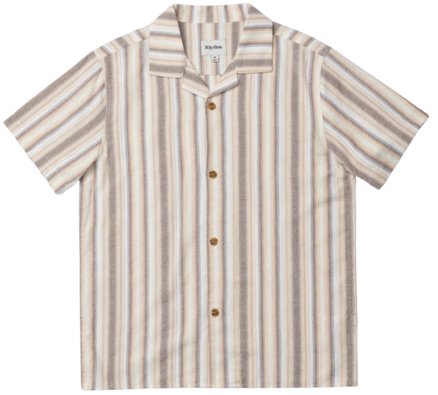 Vacation Stripe Ss Shirt - Tobacco