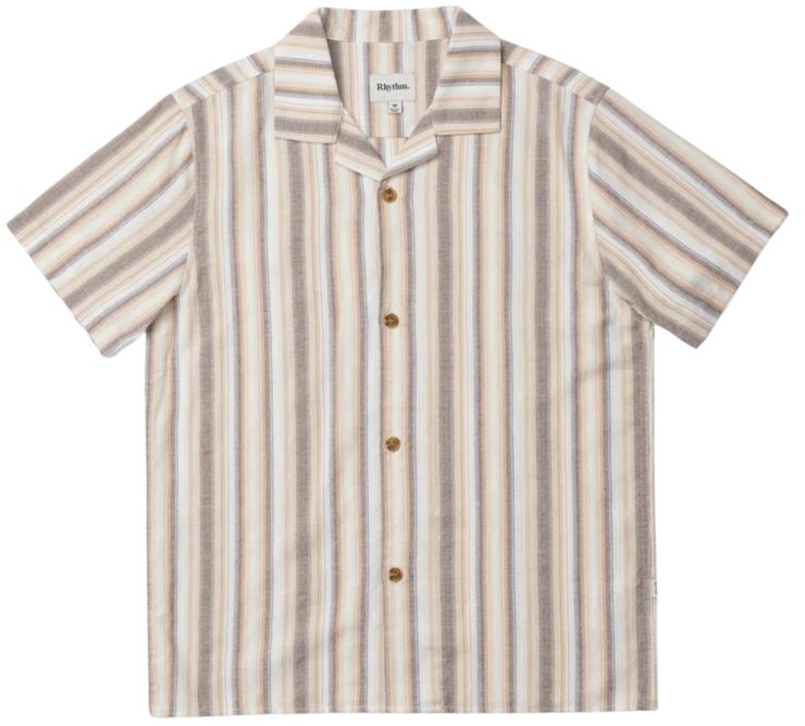 Vacation Stripe Ss Shirt - Tobacco