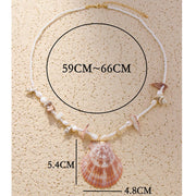 Beach Shell Ocean Scallop Pendant Necklace