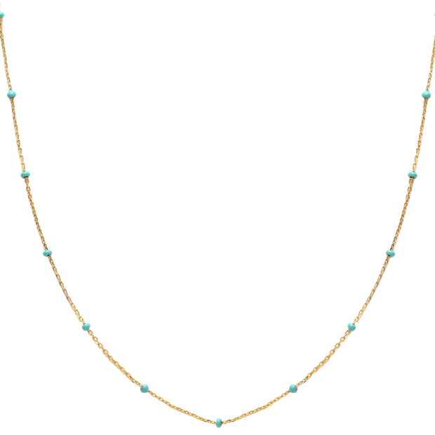 Beaded Chain Necklace - Turquoise