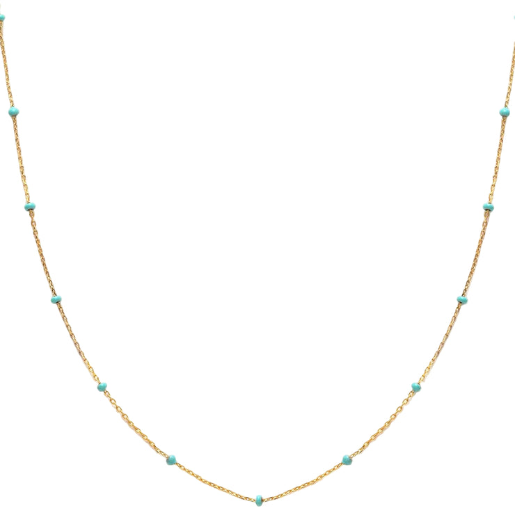 Beaded Chain Necklace - Turquoise