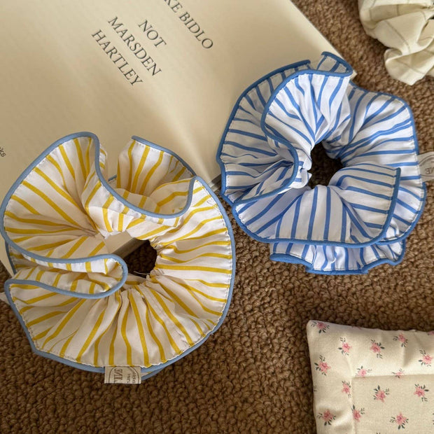 Yellow Stripe Oversized Scrunchie Hair Tie